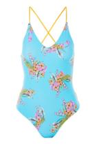 Topshop Tropical Print Reversible Swimsuit