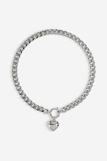 Topshop *puff Heart Chunky Chain Necklace