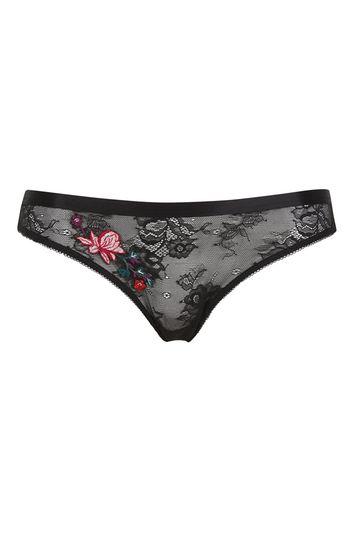 Topshop Embroidered Mini Knickers