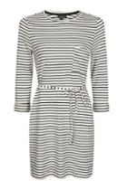 Topshop Petite Stripe Belted Dress