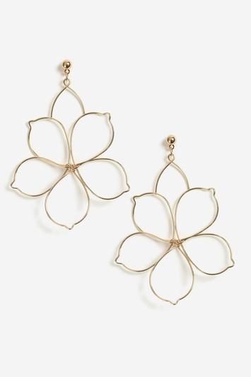 Topshop Wire Flower Drop Earrings