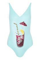 Topshop Cocktail Sequin Plunge Swimsuit