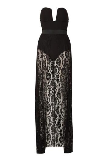 Topshop *illusion Lace Maxi Dress By Rare