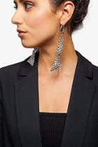 Topshop Double Diamond Crystal Drop Earrings