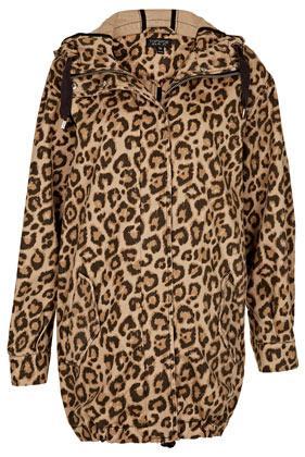 Topshop Leopard Ovoid Parka Jacket