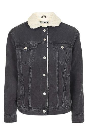 Topshop Petite Denim Western Oversized Jacket
