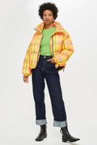 Topshop Bright Check Puffa Jacket