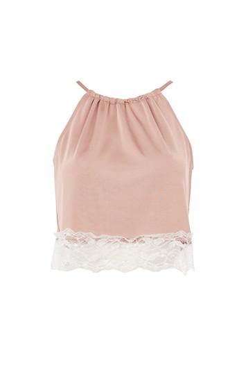 Topshop Satin And Lace Camisole Top