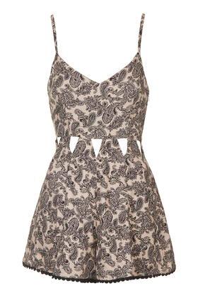 Topshop Paisley Cut-out Playsuit