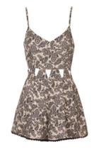 Topshop Paisley Cut-out Playsuit