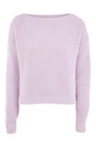 Topshop *lilac Cropped Knitted Jumper By Glamorous