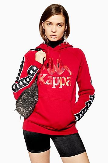 Topshop Foil Logo Hoodie By Kappa