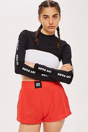 Topshop Logo Sleeve Super Crop Top By Ivy Park