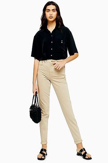 Topshop Sand Mom Jeans