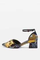 Topshop Jules Sequin Bow Block Heel Shoes
