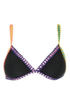 Topshop Crochet & Ribbon Triangle Bikini Top