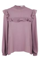 Topshop *frilled Sheer Blouse By Glamorous
