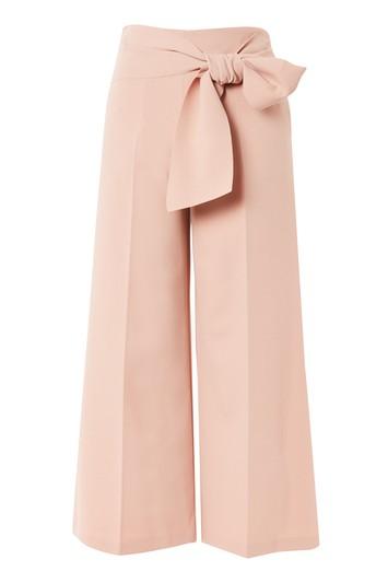 Topshop Tie Crop Wide Leg Trousers