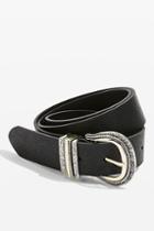 Topshop Denim Leather Look Belt