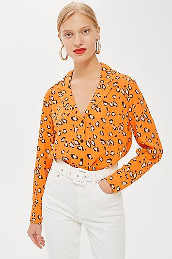 Topshop Petite Animal Pj Blouse