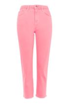 Topshop Petite Neon Pink Straight Leg Jeans