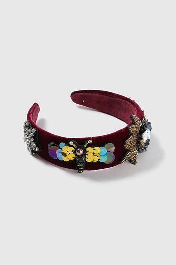 Topshop Sequin Embellished Velvet Alice Headband