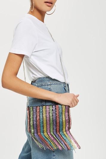 Topshop Future Beaded Cross Body Bag