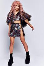 Topshop *festival Rainbow Sequin Cape By Jaded London