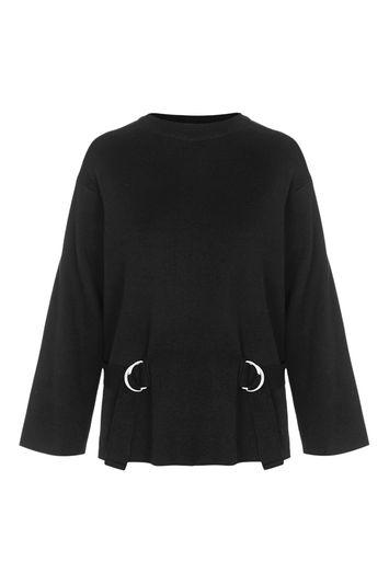 Topshop Wide Sleeve Double D-ring Jumper