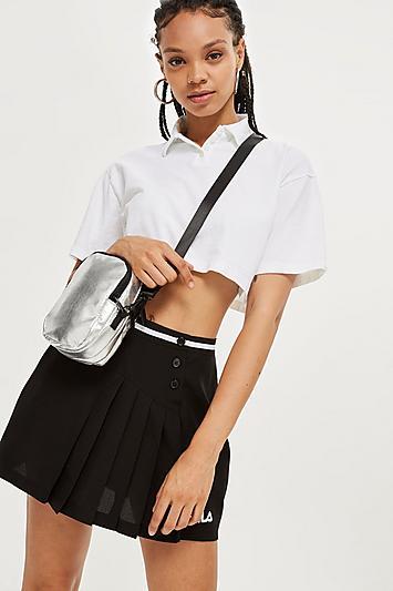 Topshop Pleated Pinstripe Skirt By Fila