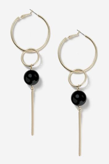 Topshop Gold Hoop Disk Earrings