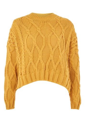 Topshop Cropped Cable Jumper