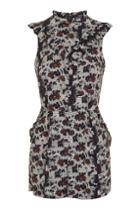Topshop Tall Scratch Floral Playsuit
