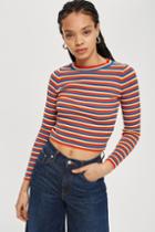 Topshop Rainbow Striped Knitted Top
