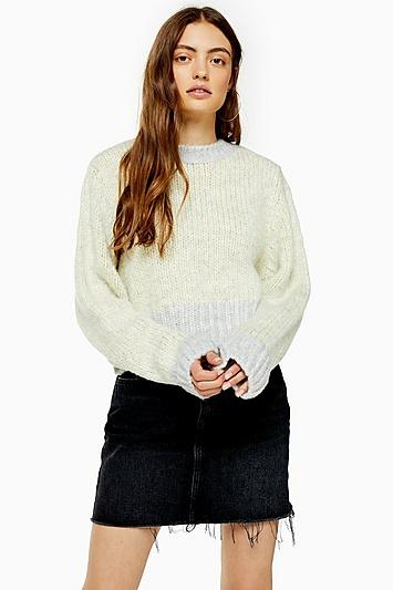 Topshop Twist Deep Ribbed Jumper