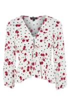 Topshop Spot And Cherry Print Blouse