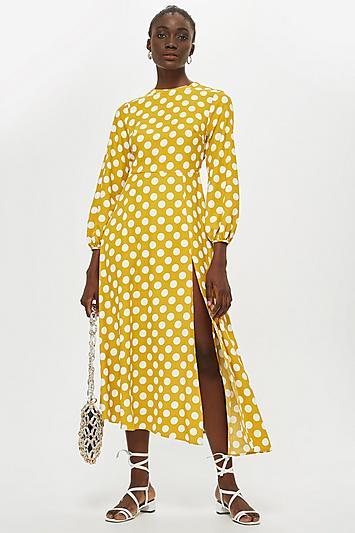Topshop Polka Dot Midi Dress