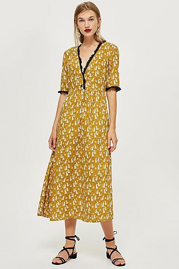 Topshop Cheeta Chuck On Midi Dress
