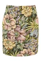 Topshop Tapestry High Waisted Mini Skirt