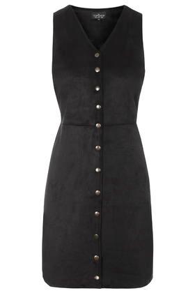Topshop Tall Suedette Popper Dress