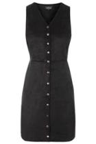 Topshop Tall Suedette Popper Dress