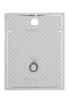 Topshop Sterling Silver Oval Drop Necklace
