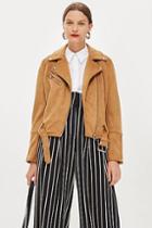 Topshop Suedette Biker Jacket