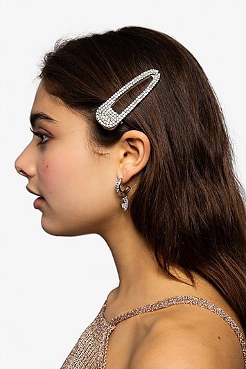 Topshop *oversized Crystal Hair Snap Clips
