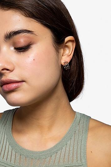 Topshop Freedom Finer Triple Hoop Earrings