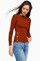 Topshop Button Side Knitted Top