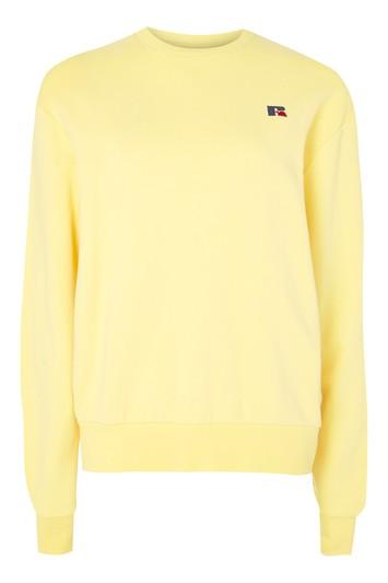 Topshop Signature Logo Crew Neck T-shirt By Russell Athletic