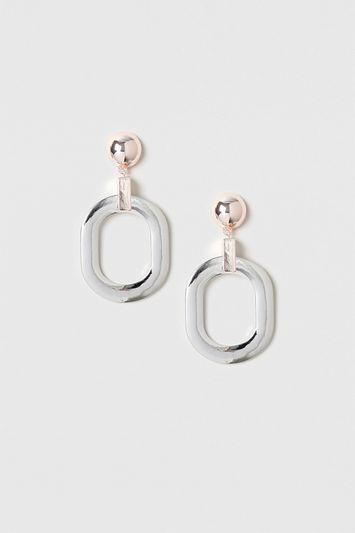 Topshop Clean Oval Drop Earrings