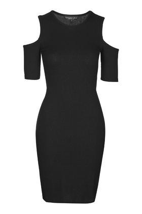 Topshop Tall Cold Shoulder Rib Bodycon