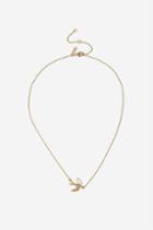 Topshop *engraved Bird Ditsy Necklace